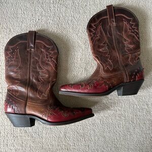 Laredo women’s western cowboy boots festival leather detail size 10